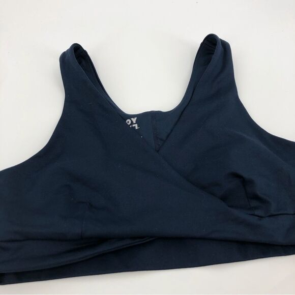 JoyLab Sports Bra XL Wrap V Cutout Back Navy Blue Unpadded - Picture 2 of 10